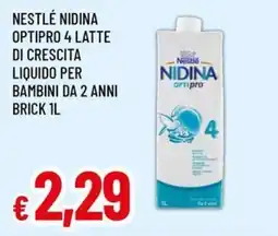A&O Nestlé nidina optipro 4 latte di crescita liquido per bambini da 2 anni brick offerta