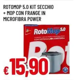 A&O Rotomop 5.0 kit secchio + mop con frange in microfibra power offerta