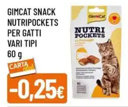 A&O Gimcat snack nutripockets per gatti offerta