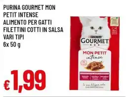 A&O Purina gourmet mon petit intense alimento per gatti filettini cotti in salsa offerta