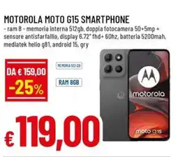 A&O MOTOROLA MOTO G15 SMARTPHONE offerta