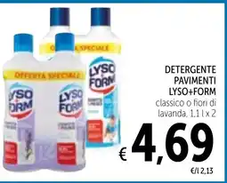 Spazio Conad Detergente pavimenti LYSO+FORM classico o fiori di lavanda offerta