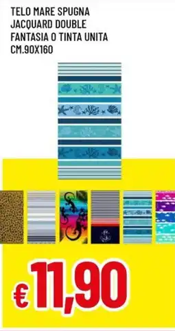 A&O Telo mare spugna jacquard double fantasia o tinta unita cm.90x160 offerta