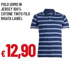A&O Polo uomo in jersey 100% cotone tinto filo rigata liabel offerta