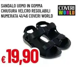 A&O Sandalo uomo in gomma chiusura velcro regolabili numerata 41/46 COVERI WORLD offerta