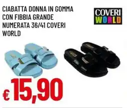 A&O Ciabatta donna in gomma con fibbia grande numerata 36/41 COVERI WORLD offerta