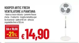 A&O Kooper artic fresh ventilatore a piantana offerta