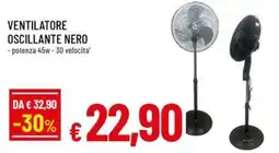 A&O Ventilatore oscillante nero offerta