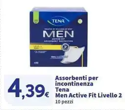 Sigma Superstore Assorbenti per incontinenza Tena Men Active Fit Livello 2 offerta