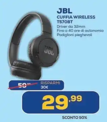 JBL CUFFIA WIRELESS T570BT