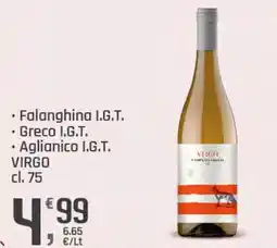 Supermercati Dok Falanghina I.G.T., Greco I.G.T., Aglianico I.G.T. VIRGO offerta