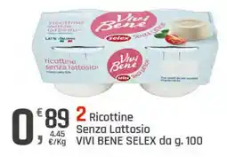 Supermercati Dok 2 ricottine senza lattosio vivi bene SELEX offerta