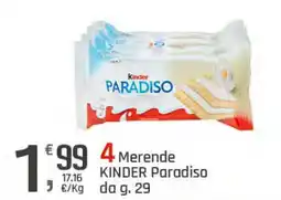 Supermercati Dok 4 merende kinder paradiso offerta