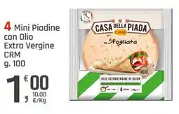 Supermercati Dok Casa della piada 4 mini piadine con olio extra vergine CRM offerta