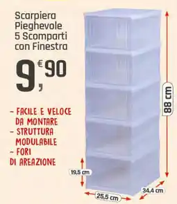 Supermercati Dok Scarpiera Pieghevole 5 Scomparti con Finestra offerta