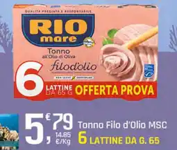 Supermercati Dok Rio mare Tonno Filo d'Olio MSC offerta