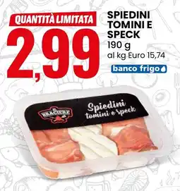 Eurospin Il braciere spiedini tomini e speck offerta