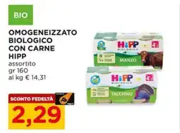 Alì Supermercati Omogeneizzato biologico con carne HIPP offerta