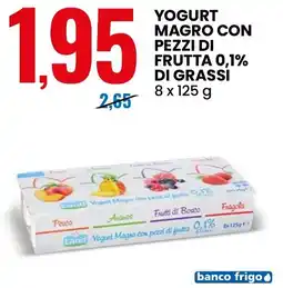 Eurospin Land yogurt magro con pezzi di frutta 0,1% di grassi offerta