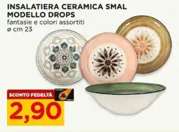 Alì Supermercati Insalatiera ceramica smal modello drops offerta