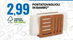 Eurospin Portatovaglioli in bambu offerta