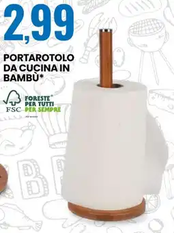 Eurospin Portarotolo da cucina in bambu offerta