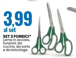 Eurospin Set 3 forbici lame in acciaio offerta