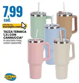 Eurospin Sistema casa tazza termica con cannuccia offerta