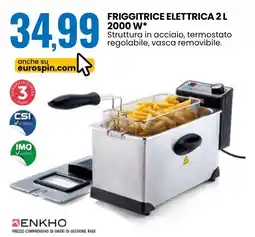 Eurospin Εnkho friggitrice elettrica 2 l 2000 W offerta