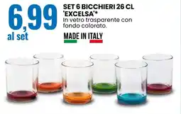 Eurospin Set 6 bicchieri 'excelsa' offerta