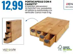 Eurospin Vicino ate portacapsule con 4 cassetti offerta