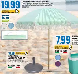 Eurospin ES outdoor ombrellone da mare 2 m offerta