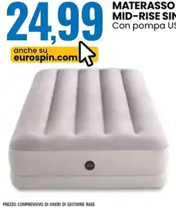 Eurospin Materasso gonfiabile prestige mid-rise singolo 'intex' offerta