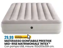 Eurospin Materasso gonfiabile prestige mid-rise matrimoniale 'intex' offerta