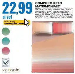 Eurospin Vicino ate completo letto matrimoniale offerta