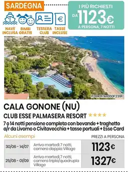 Eurospin Cala gonone (nu) club esse palmasera resort offerta