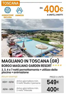 Eurospin Magliano in toscana (gr) borgo magliano garden resort offerta