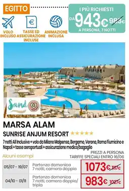 Eurospin Marsa alam sunrise anjum resort offerta