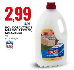 Eurospin Dexal liquido lavatrice marsiglia e felce offerta