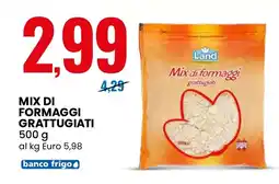 Eurospin Land mix di formaggi grattugiati offerta