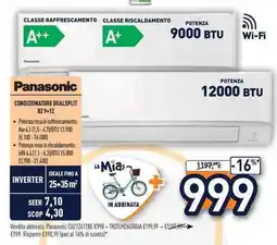 Unieuro Panasonic condizionatore dualsplit RZ 9+12 offerta