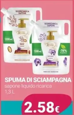 Tigotà SPUMA DI SCIAMPAGNA sapone liquido ricarica offerta