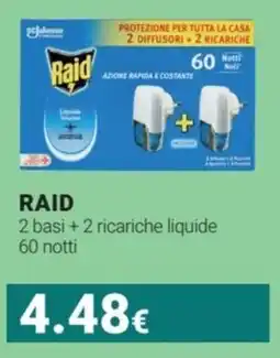 Tigotà RAID 2 basi + 2 ricariche liquide 60 notti offerta