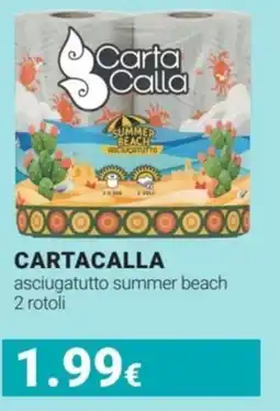 Tigotà CARTACALLA asciugatutto summer beach 2 rotoli offerta