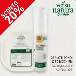 Spazio Conad 25 piatti fondi o 50 bicchieri offerta