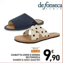 Spazio Conad Ciabatta uomo o donna DE FONSECA offerta
