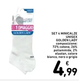 Spazio Conad Set 4 minicalze unisex GOLDEN LADY offerta