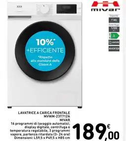 Spazio Conad Lavatrice a carica frontale MVWM-23T712A MIVAR offerta