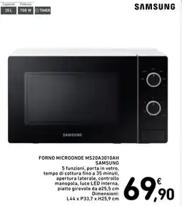 Spazio Conad Forno microonde ms20a3010ah SAMSUNG offerta
