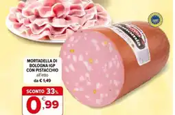 Iperal Mortadella di bologna igp con pistacchio offerta